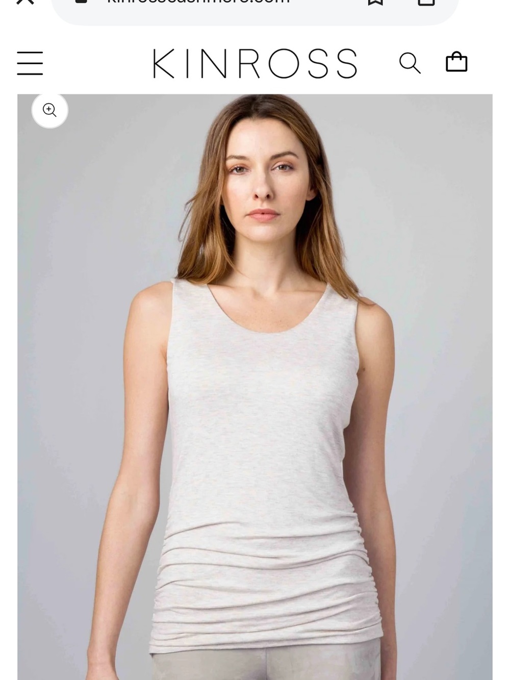 TEAL KINROSS Ruched Tank